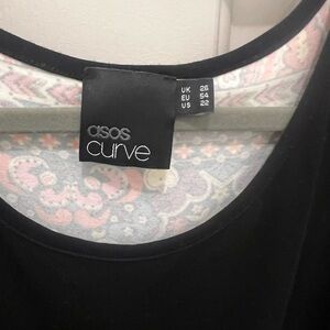 ASOS Curve Black and Patterned (on back!) Top - US 22
